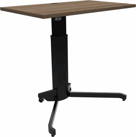 Enkeltben hæve/sænkebord ZenNord AeroTable højdejusterbart skrivebord med låsbare hjul mørk natur/sort 68-120 cm