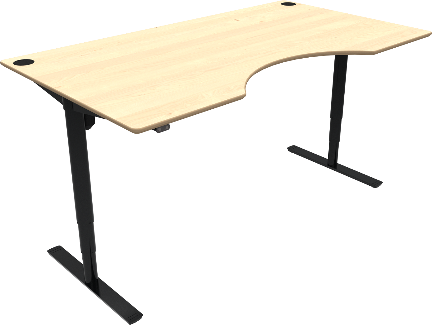 Hæve-/sænkebord ZenNord ComfortZone centerudskæring ahorn/sort justerbart skrivebord H65-125 cm Hæve-/sænkebord ZenNord ComfortZone centerudskæring ahorn/sort justerbart skrivebord H65-125 cm