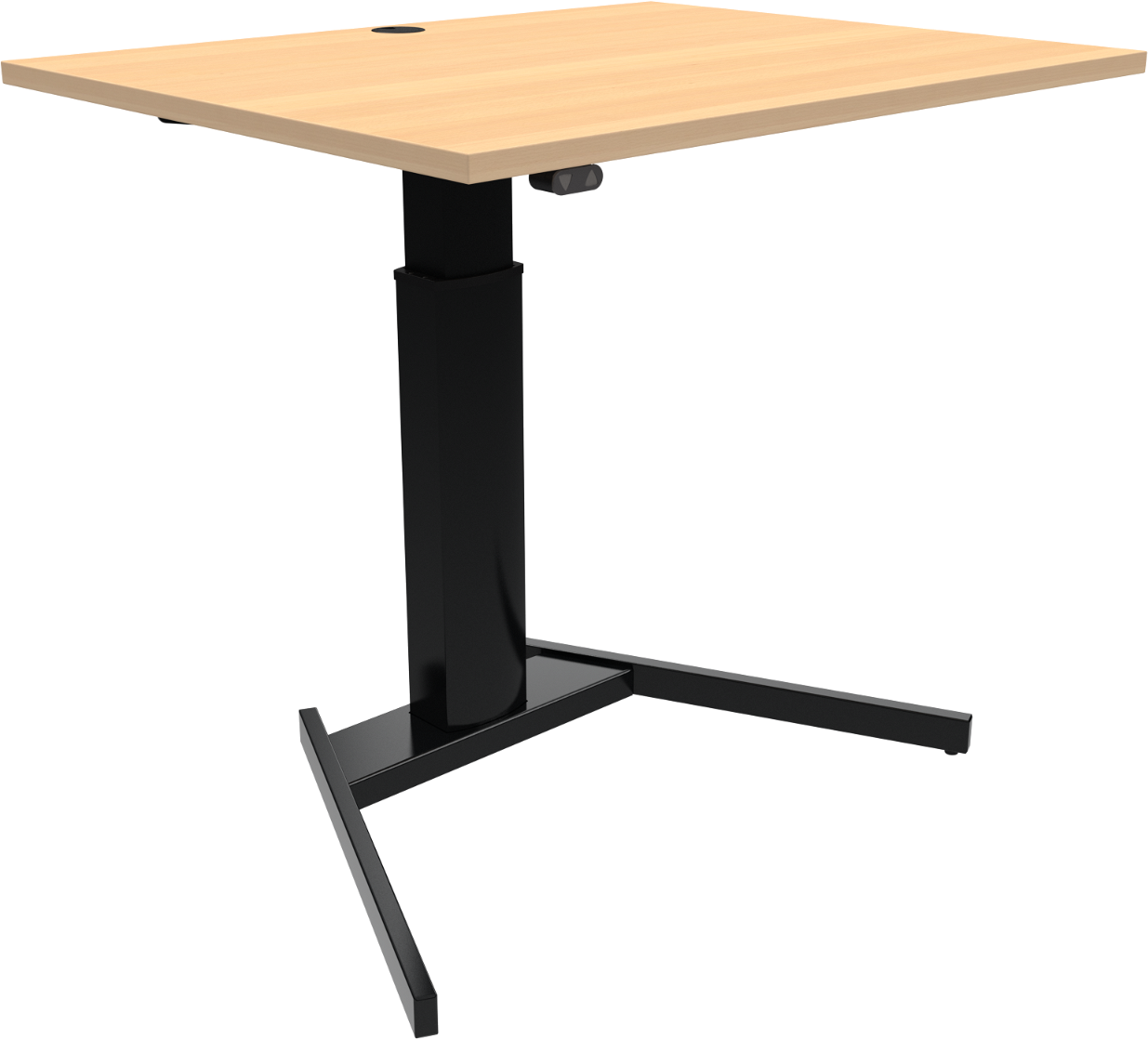 Hæve-/sænkebord ZenNord OptiHeight enkeltben skrivebord natur/sort 80x100 cm Hæve-/sænkebord ZenNord OptiHeight enkeltben skrivebord natur/sort 80x100 cm