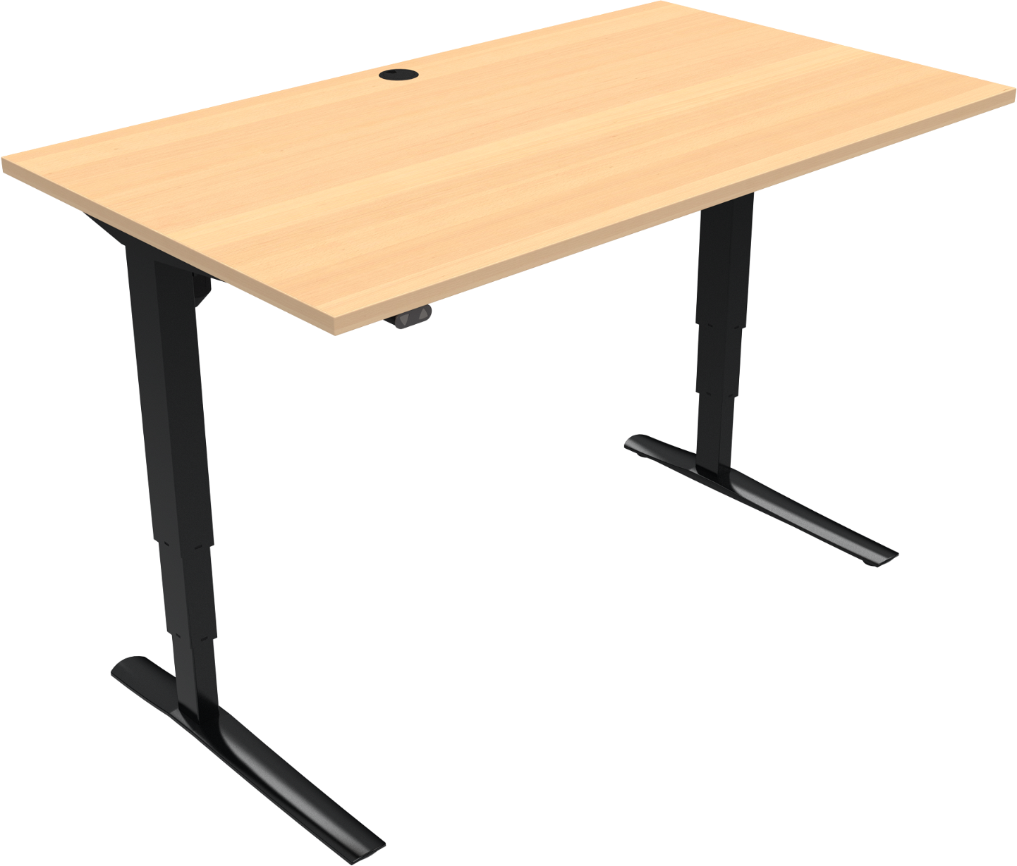 Hæve-sænkebord ZenNord Rise&Rest to-bens firkantet skrivebord i bøg natur/sort højdejusterbart 65-125 cm Hæve-sænkebord ZenNord Rise&Rest to-bens firkantet skrivebord i bøg natur/sort højdejusterbart 65-125 cm