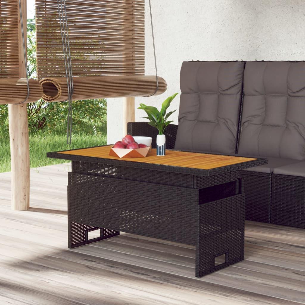 Havebord 100x50x43/63 cm massivt akacietræ og polyrattan Havebord 100x50x43/63 cm massivt akacietræ og polyrattan
