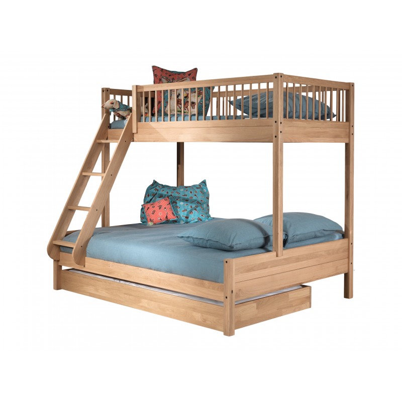 Køjeseng familie med udtræk - Forrest Oak, eg (140×200 + 90×200) Køjeseng familie med udtræk - Forrest Oak, eg (140×200 + 90×200)