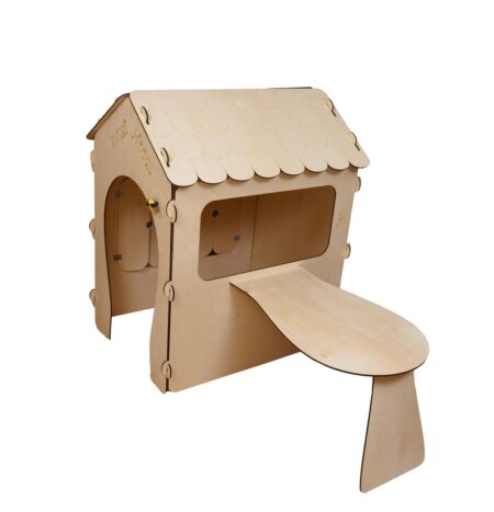 Legehus i træ til børn med tavle og bord Active House Sweet Home