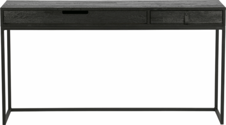 Skrivebord WOOOD Exclusive Silas - Sort asketræ med metalbase