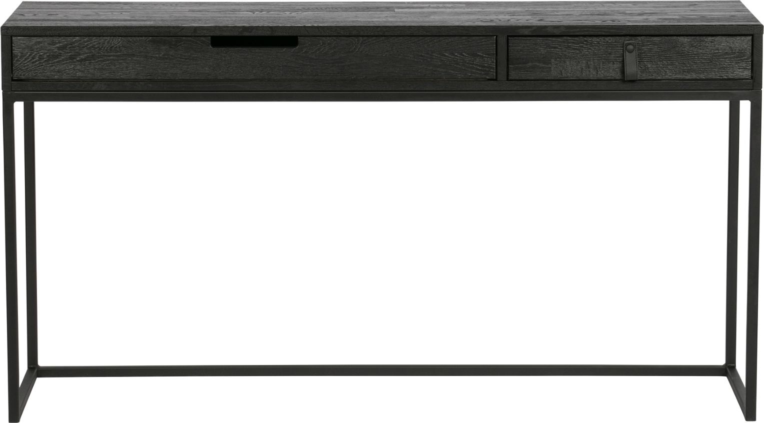 Skrivebord WOOOD Exclusive Silas - Sort asketræ med metalbase Skrivebord WOOOD Exclusive Silas - Sort asketræ med metalbase