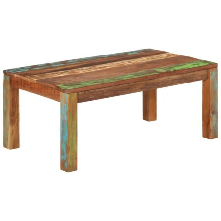 Sofabord 110x55x40 cm Massivt genvundet træ
