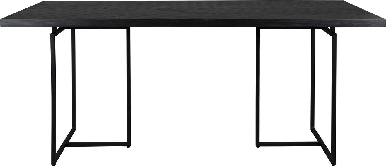 Spisebord Dutchbone Class 220x90 cm sort akaciefinér stålunderstel Spisebord Dutchbone Class 220x90 cm sort akaciefinér stålunderstel