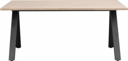 Spisebord Rowico Carradale i hvidkalket eg med sort pulverlakeret V-bensramme 170x100 cm FSC-certificeret