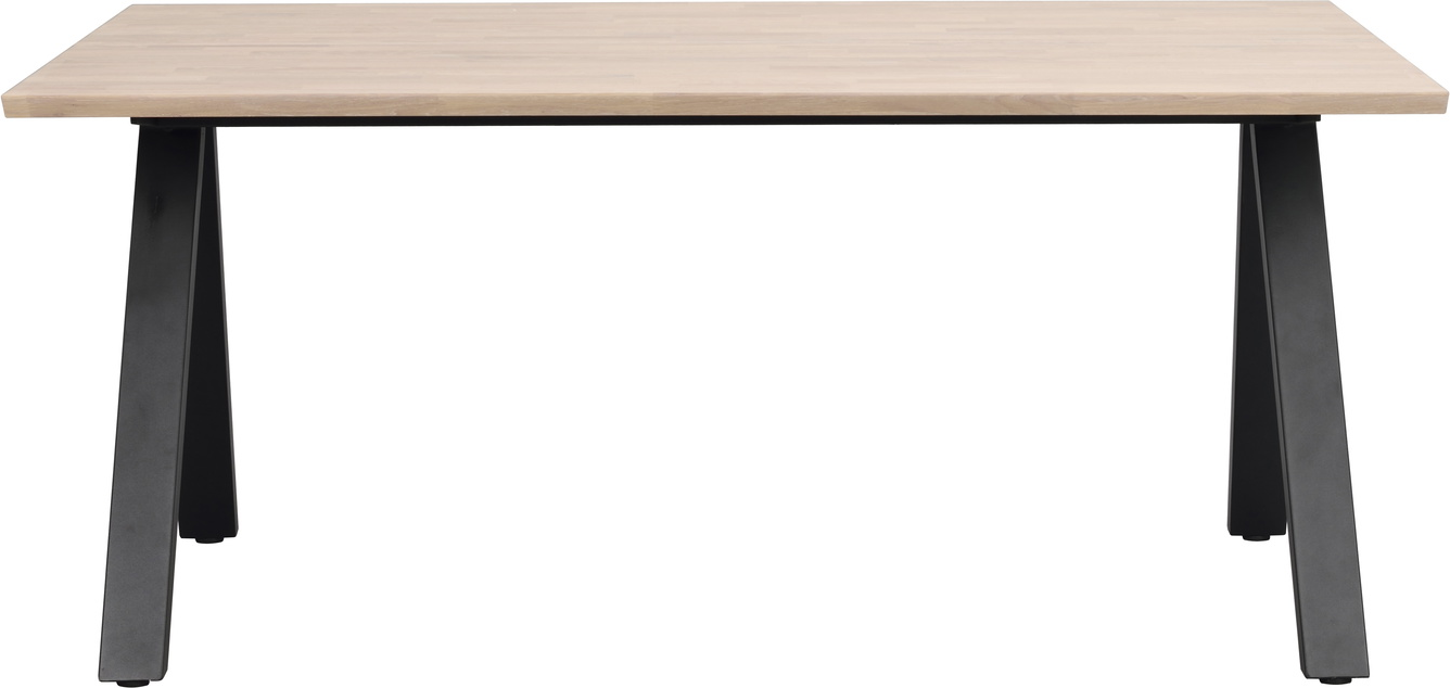 Spisebord Rowico Carradale i hvidkalket eg med sort pulverlakeret V-bensramme 170x100 cm FSC-certificeret Spisebord Rowico Carradale i hvidkalket eg med sort pulverlakeret V-bensramme 170x100 cm FSC-certificeret