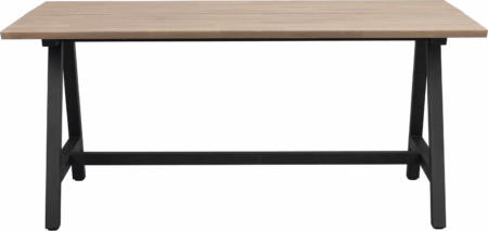 Spisebord Rowico Carradale i massiv olieret eg med sort A-formet metalstel 170x100 cm