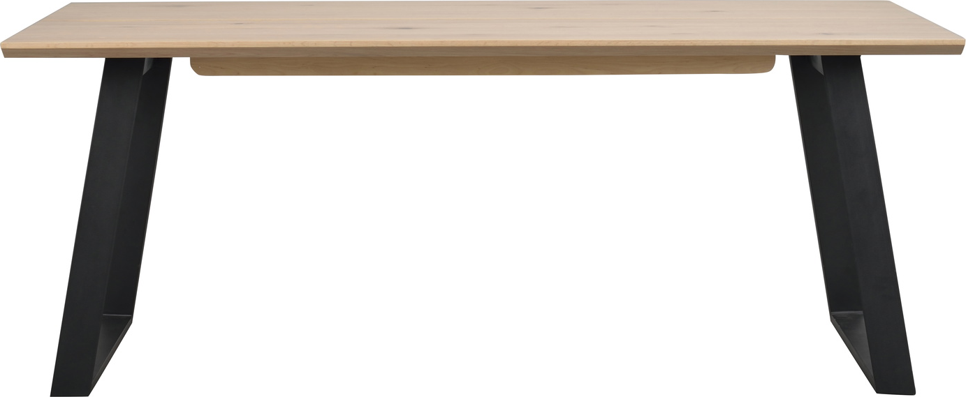 Spisebord Rowico Melville 210 x 95 x 75 cm hvidkalket egetræ & sort metal, robust finérbordplade, kan forlænges til 310 cm Spisebord Rowico Melville 210 x 95 x 75 cm hvidkalket egetræ & sort metal, robust finérbordplade, kan forlænges til 310 cm