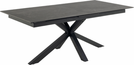 Spisebord Signature Bellona 240x100 cm i sort Fairbanks keramik med mat sort stel og synkron udtræk