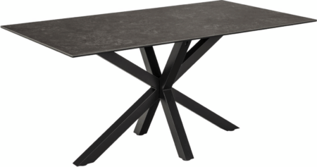 Spisebord Signature Bellona firkantet sort Fairbanks keramik 160 x 90 cm