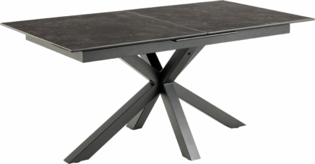 Spisebord Signature Bellona sort Fairbanks keramik 210x90 cm synkron udtræk opbevaring tillægsplader stålstel