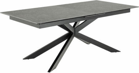 Spisebord Signature Unaelle - sort Fairbanks keramik 240x100 cm med synkron udtræk og opbevaring