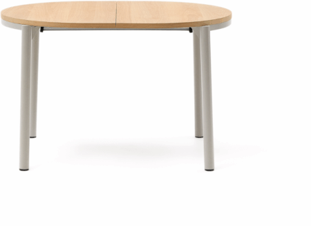 Spisebord med udtræk Kave Home Montuiri rundt 120-200 x 90 cm natur/grå