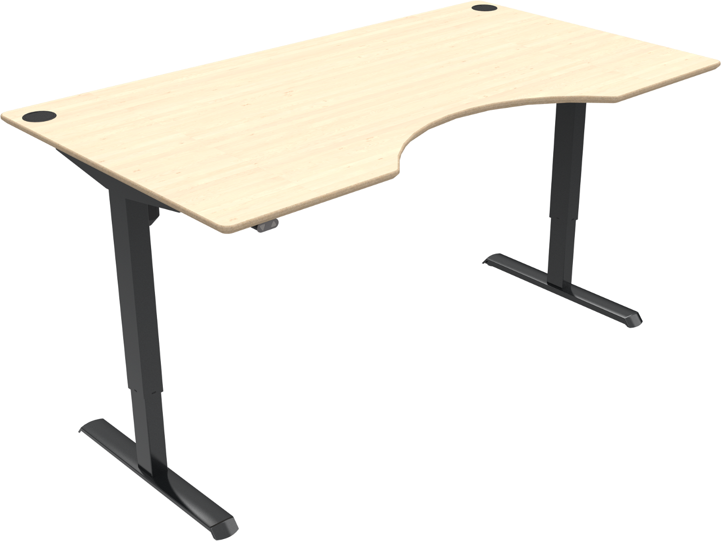 To-bens hæve-/sænkebord ZenNord AdaptDesk ergonomisk højdejusterbart skrivebord 180x100 cm natur/sort ahorn To-bens hæve-/sænkebord ZenNord AdaptDesk ergonomisk højdejusterbart skrivebord 180x100 cm natur/sort ahorn