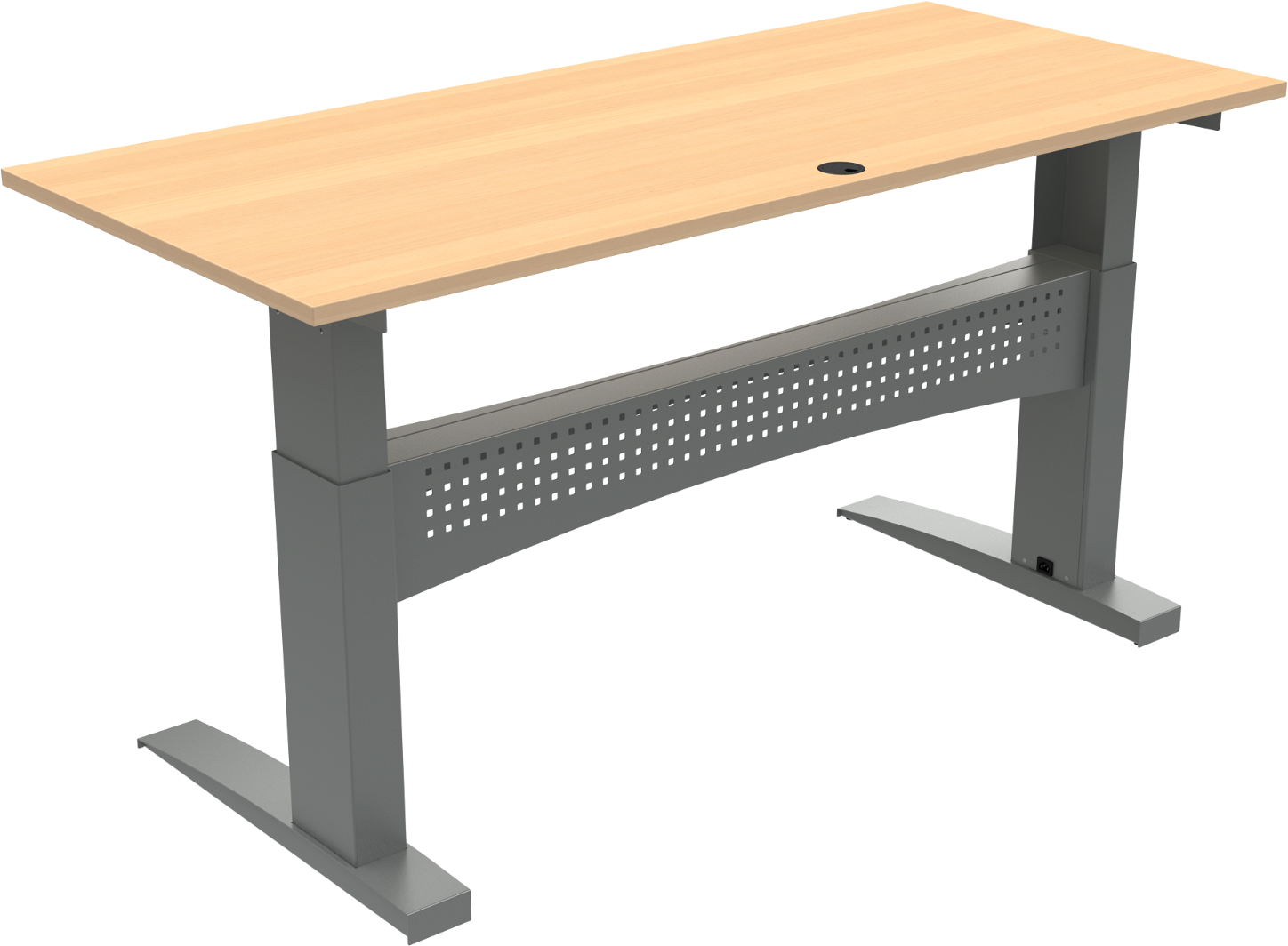To-bens hæve-/sænkebord ZenNord FlexDesk 180x80x122 cm bøg/sølv ergonomisk skrivebord To-bens hæve-/sænkebord ZenNord FlexDesk 180x80x122 cm bøg/sølv ergonomisk skrivebord