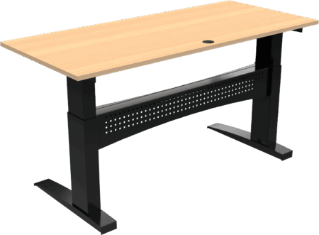 To-bens hæve-/sænkebord ZenNord FlexDesk sit-stand skrivebord 180x80 cm natur/sort bøg
