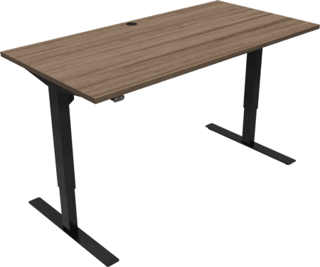 To-bens hæve-/sænkebord ZenNord UpDown firkantet 160x80 cm mørk natur/sort højdejusterbart skrivebord