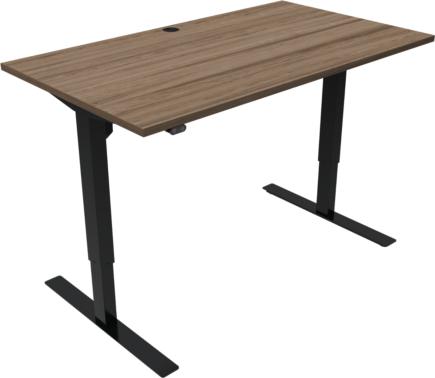 To-bens hæve-/sænkebord ZenNord UpDown justerbart møde- og skrivebord 140x80 cm valnød/sort To-bens hæve-/sænkebord ZenNord UpDown justerbart møde- og skrivebord 140x80 cm valnød/sort