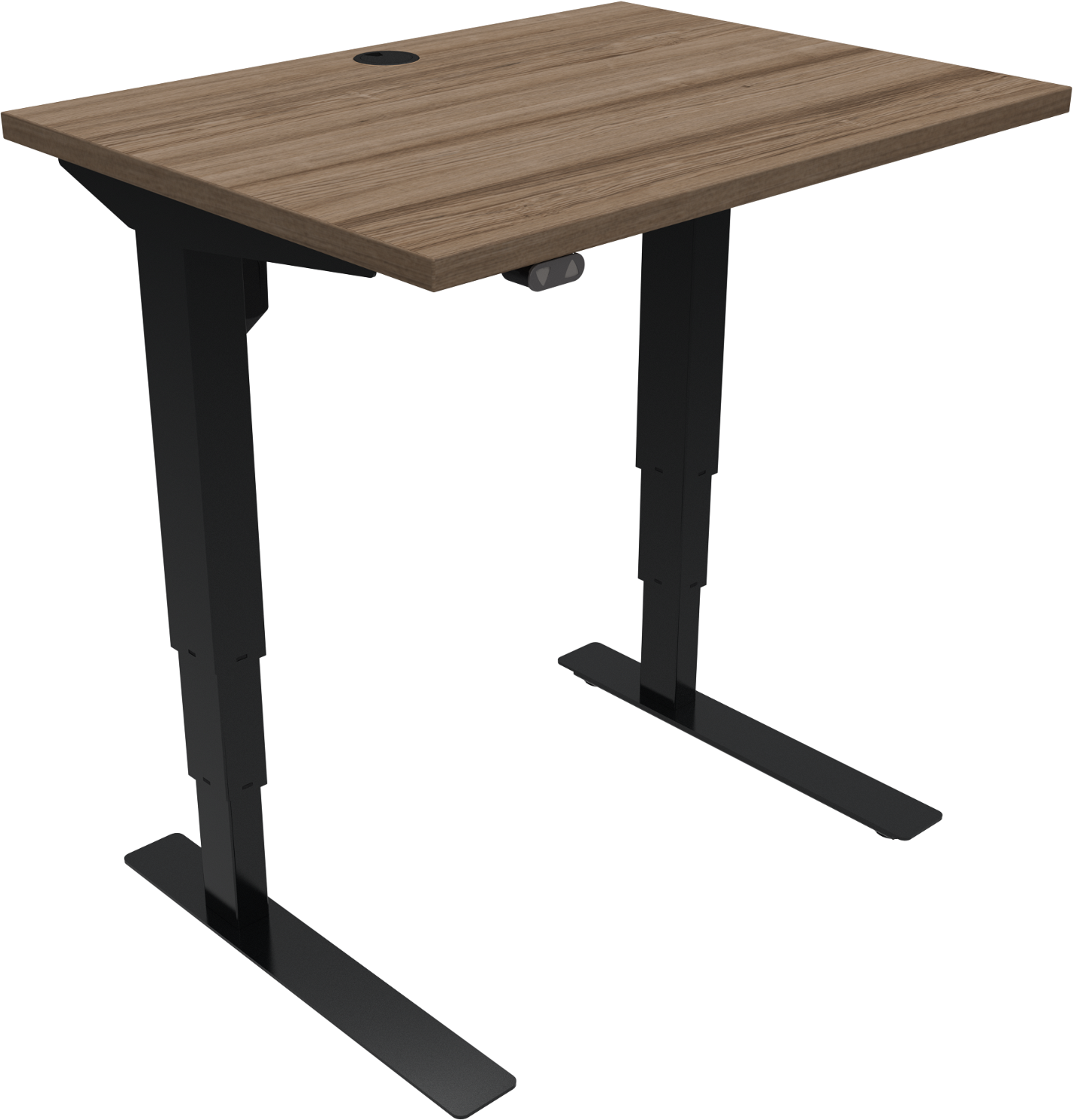 To-bens hæve-/sænkebord ZenNord VersaStand i valnød mørk natur/sort justerbart 57-122 cm højde Open frame design skrivebord To-bens hæve-/sænkebord ZenNord VersaStand i valnød mørk natur/sort justerbart 57-122 cm højde Open frame design skrivebord