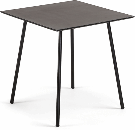 Udendørs spisebord Kave Home Mathis havebord 75x75 cm sort cement med galvaniseret stål