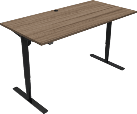 ZenNord ComfortZone firkantet hæve-/sænkebord skrivebord i valnød/sort H65-125 x 80 x 160 cm