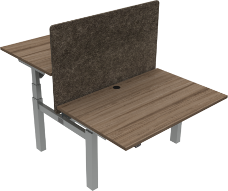 Dobbelt hæve-/sænkebord ZenNord OmniLift 501-88 skrivebord valnød MFC mørk natur/sølv 65-125 cm