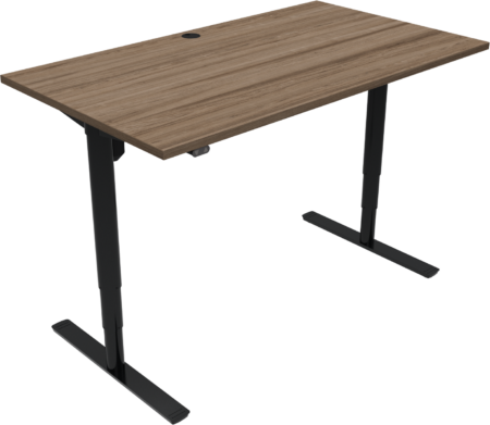 Hæve-/sænkebord skrivebord ZenNord ComfortZone to-bens firkantet valnød/Sort 65-125 cm