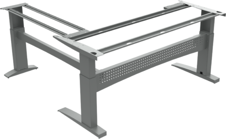 Hæve-/sænkestel ZenNord FlexDesk til skrivebord i sølv metal 3-søjlet design