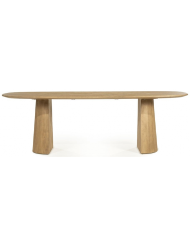 LUNE Ovalt spisebord i mangotræ 240 x 105 cm - Natur
