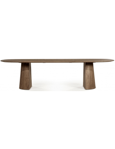 LUNE Ovalt spisebord i mangotræ 300 x 105 cm - Lysebrun