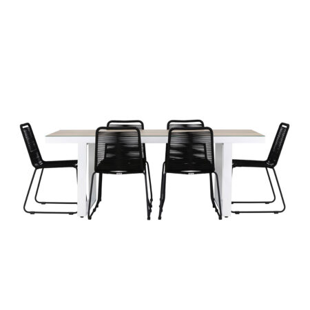 MerloLindos havesæt 1 spisebord, 6 stole hvid