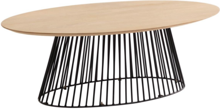 Sofabord Kave Home Leska i massivt mangotræ og matsort metal 120x65x40 cm