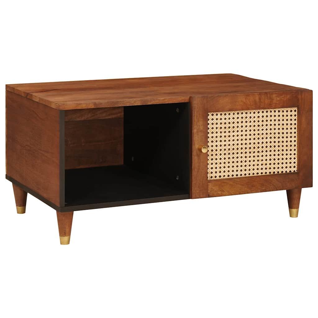 Sofaborde Brun 80 x 50 x 40 cm Rattan og solid mango træ Sofaborde Brun 80 x 50 x 40 cm Rattan og solid mango træ