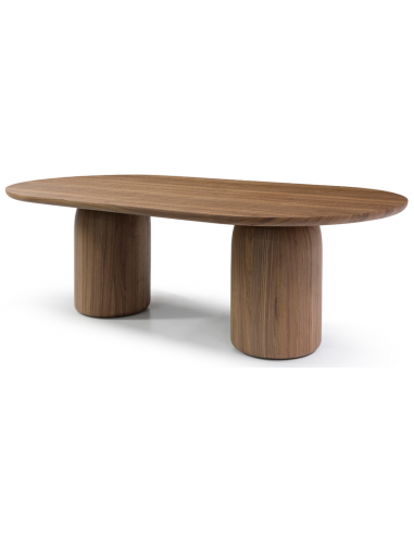 BASILCA Ovalt spisebord i egetræsfinér 270 x 120 cm - Valnød