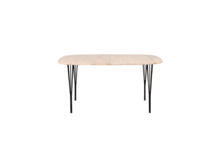 HASLEV SYMPHONY SPISEBORD 88 HVIDOLIERET EGETRÆ SORT METALBEN - 150