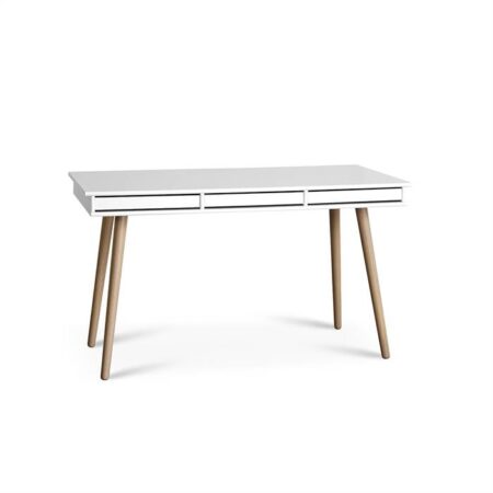 Mistral ben til 101 skrivebord i massiv hvidpigmenteret lakeret eg