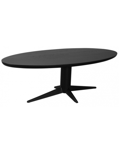 RAYFORD Ovalt spisebord i egetræ og stål 230 x 110 cm - Sort