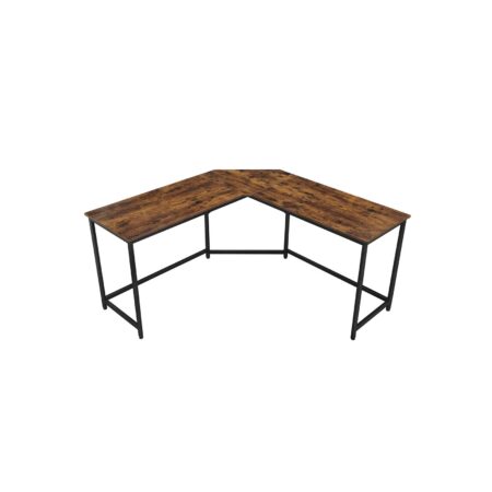 Skrivebord i L-form hjørneskrivebord, industriel, rustik brun/sort (LWD73X)