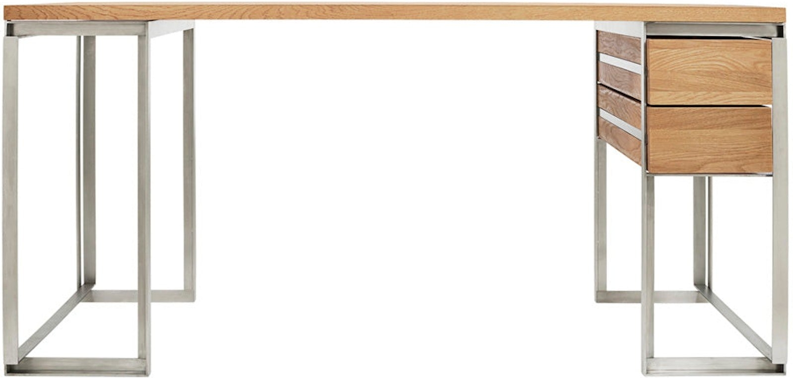 Skrivebord/arbejdsbord Kristina Dam Outline Desk i rustfrit stål og massivt egetræ minimalistisk design Skrivebord/arbejdsbord Kristina Dam Outline Desk i rustfrit stål og massivt egetræ minimalistisk design