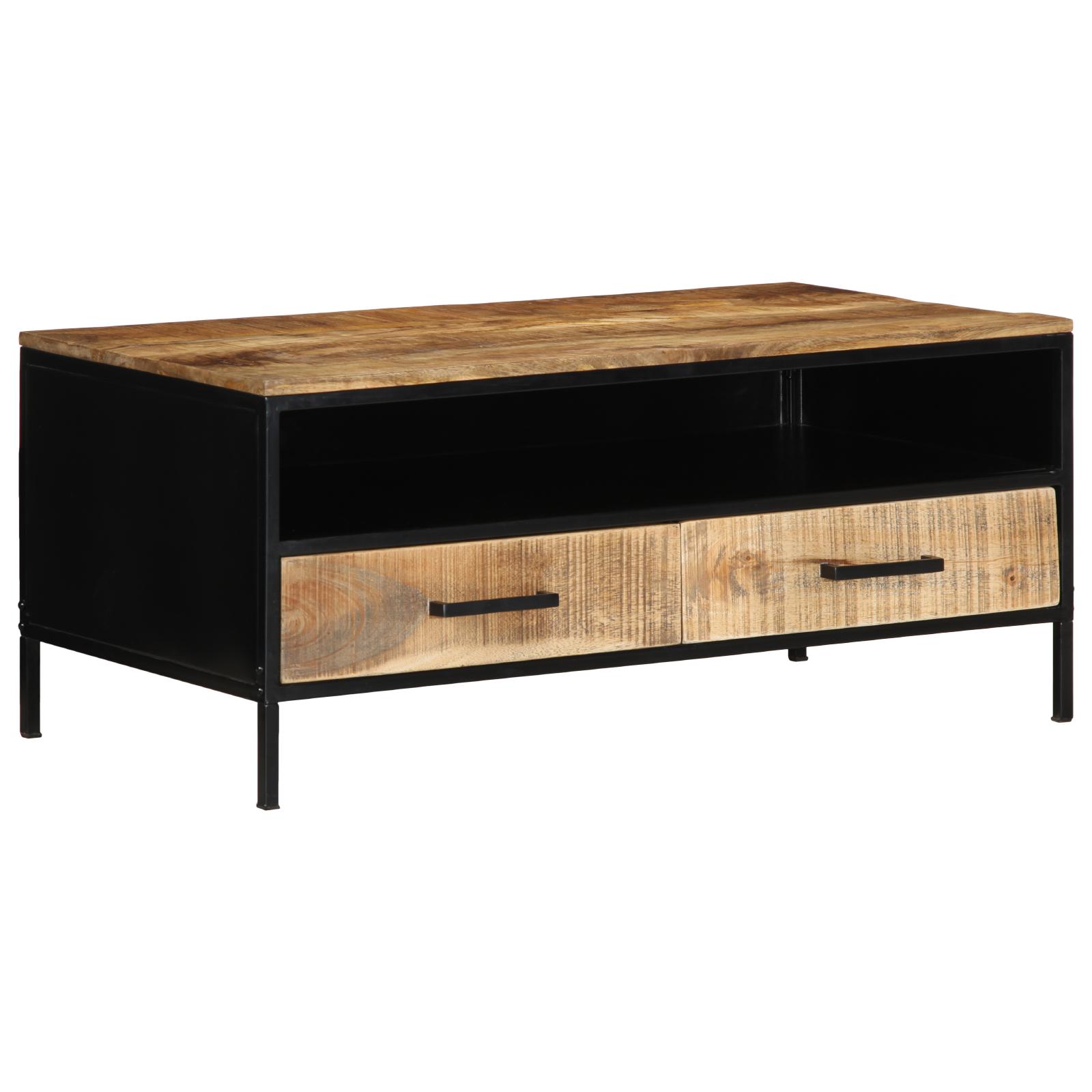 Sofabord med skuffe Brun 90 x 50 x 40 cm Massivt mangotræ Sofabord med skuffe Brun 90 x 50 x 40 cm Massivt mangotræ