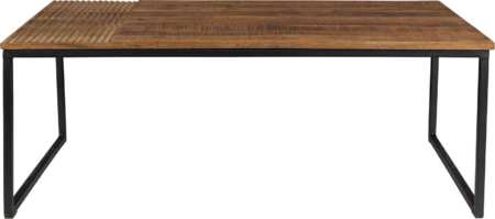 Sofabord / salonbord Dutchbone Randi i mangotræ og sort stål 110x60x41 cm valnød