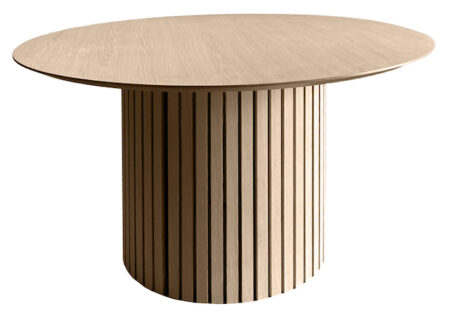 Tisvilde rundt spisebord diameter 120 cm i hvidpigmentere olieret ege finer med søjlestel