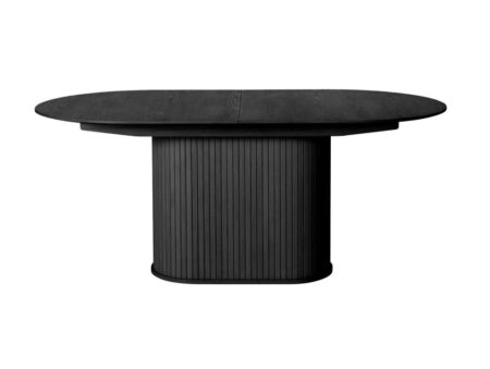 UNIQUE FURNITURE Nola spisebord, m. tillægsplade, oval - sort egetræ (95x180-230)