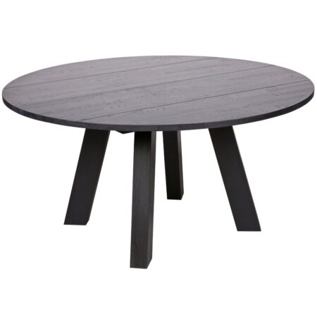 WOOOD - Rhonda XL Rundt Spisebord Eg Blacknight FSC - 75x150x150 cm