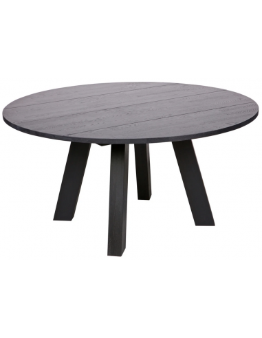 RHONDA Rundt Spisebord i egetræ Ø150 cm - Sort