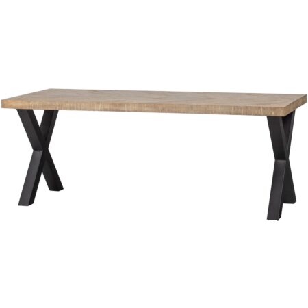 WOOOD - Tablo Spisebord Mango Træ Fiskebenmønster Alkmaar Ben 200x90 cm - 75x200x90 cm