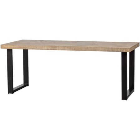 WOOOD - Tablo Spisebord Mango Træ Fiskebenmønster U-Ben 180x90 cm - 78x180x90 cm